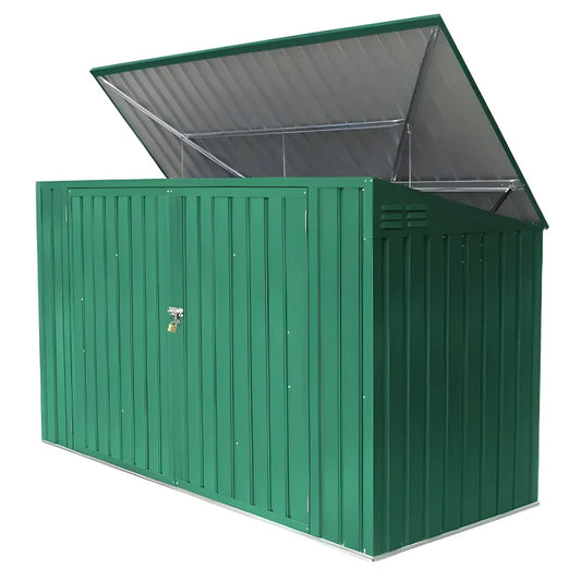 Cache Poubelle en Métal Vert - 235 x 100 x 131 cm