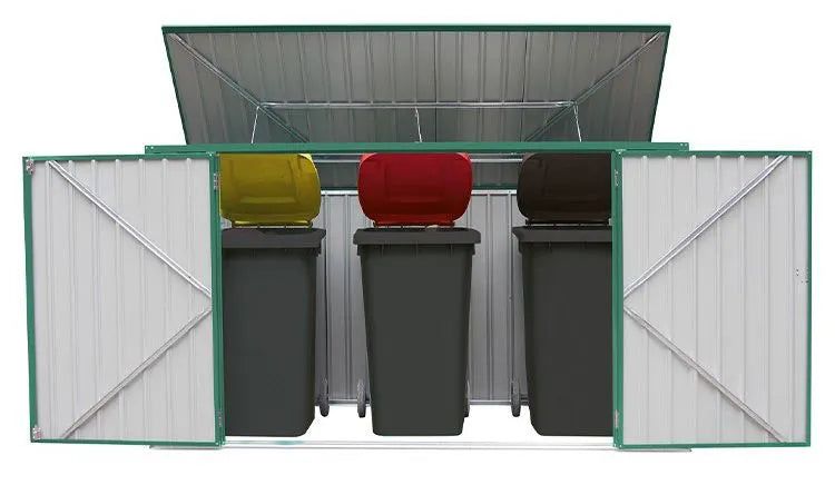 Cache Poubelle en Métal Vert - 235 x 100 x 131 cm